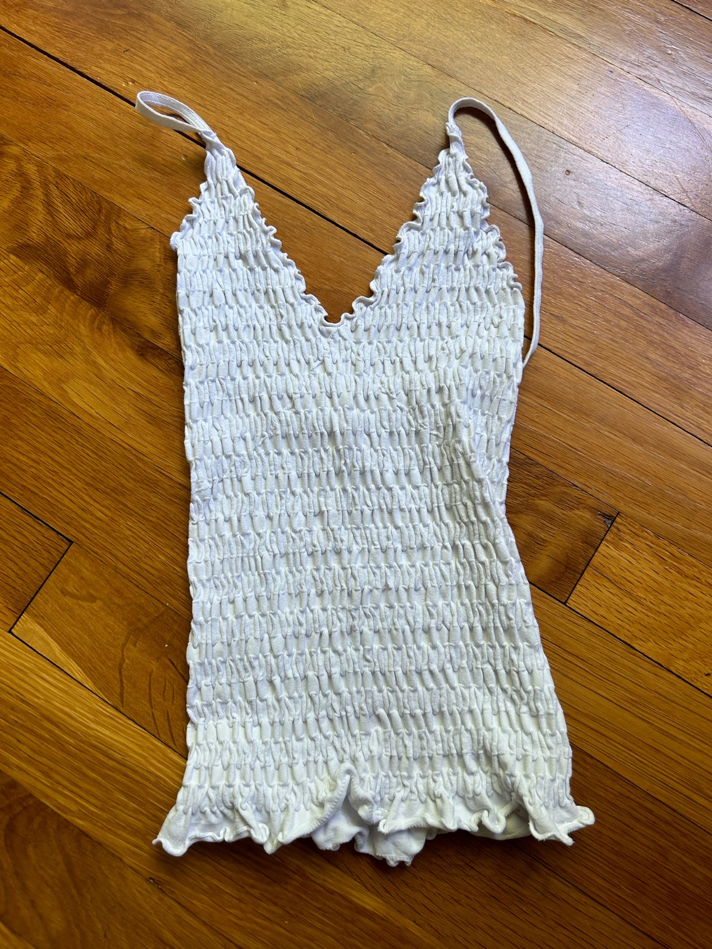 Free People Pucker Up Cami White Smocked Tank Top